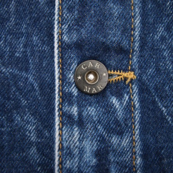 NEW Carmar Acid Wash Denim Mini Skirt Button Down Front Distressed Size 27 - Picture 4 of 8